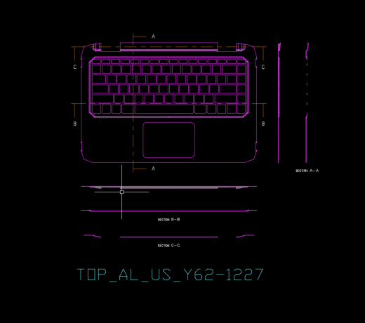 笔记本键盘外壳冲压工艺图缩略图